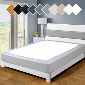 Premium Bed Box Spring Cover, Update Bed Skirt, Mattress Protector Encasement,Queen/Split Queen, Light Grey