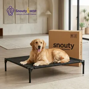 Elevated Cooling Dog Bed for Large Breed, Breathable Mesh & Oxford Fabric Options, Durable Metal Frame, Multiple Sizes for Indoor Backyard Camping