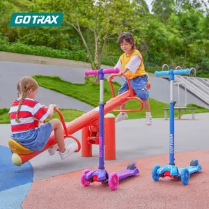 Gotrax KS1 Kids Kick Scooter, LED Lighted Wheels and 3 Adjustable Height Handlebars, Lean-to-Steer & Widen Anti-Slip Deck, 3 Wheel Scooter for Boys & Girls Ages 2-8 and up to 100 Lbs