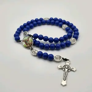 St. Michael Stretchy Rosary Bracelet w/ St. Michael beads (Homemade and Made-to-order)