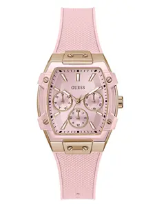 GUESS Female Pink Silicone Multifunction Watch