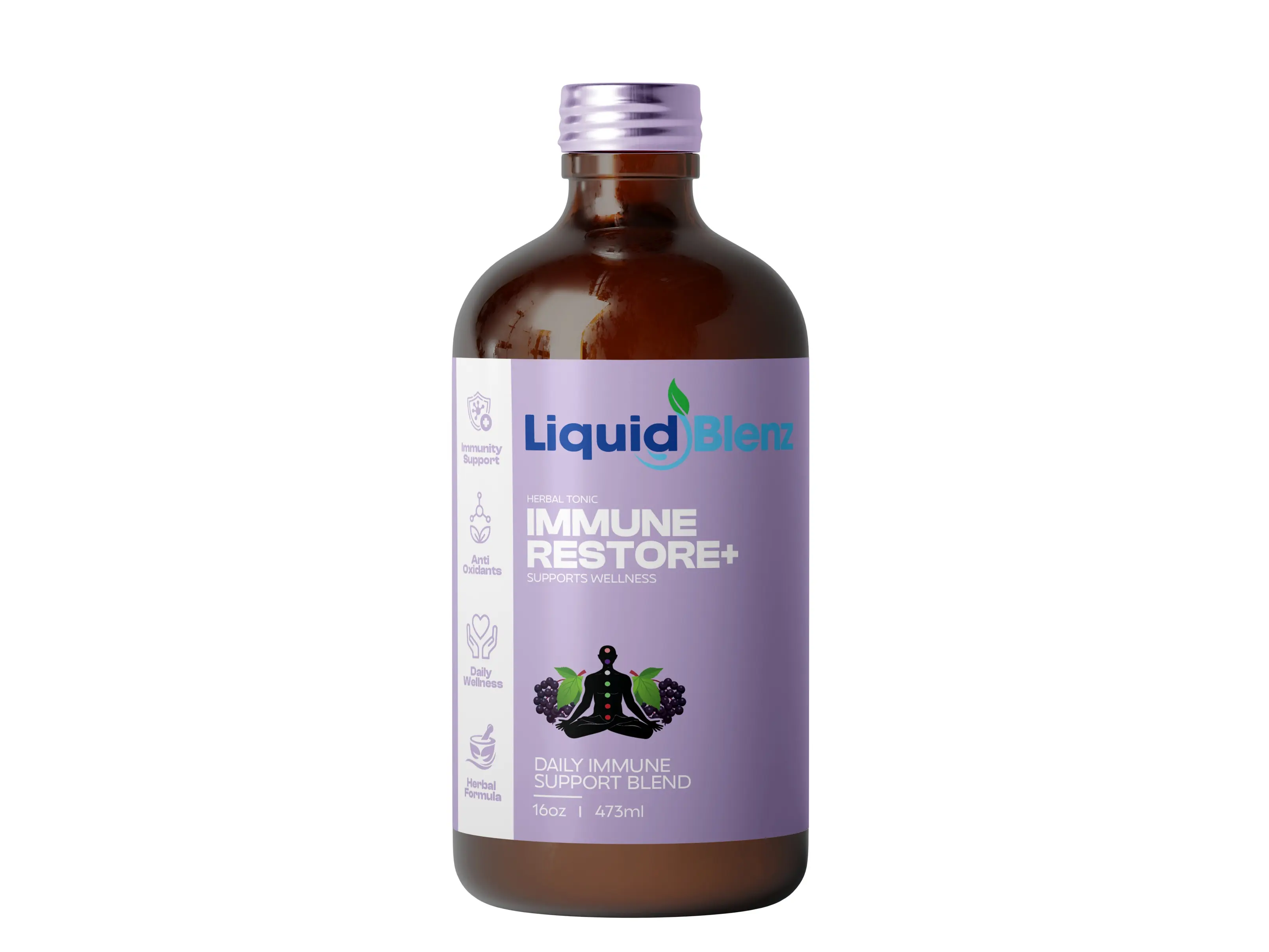 LiquidBlenz Immune support + Herbal Tonic | Black Elderberry, Echinacea, Ginger & Botanical Blend for Daily Wellness