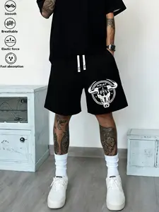 Men's Ariat Bull Skull Graphic Casual Shorts | Western Streetwear Summer Breathable Athletic Short Athleisure Street Shorts #BullSkull #WesternWear #MensStreetShorts