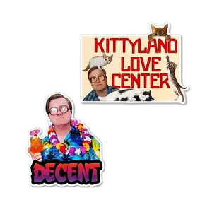 Trailer Park Boys Sticker Pack | Officially Licensed Bubbles Decent Sticker and Kittyland Love Center for Kitties Sticker -2 Sticker Pack