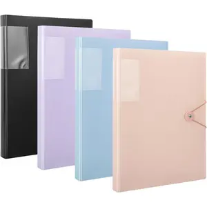4 Pcs A4 Display Folders,Total 160 Pockets Display Book Folder with Plastic Sleeves and Safety Rope Presentation Folders Document Project Folder for School and Offices party  supplies gift