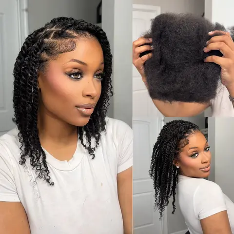 【Flash Sale】DAIXI Afro Kinky Bulk Extensions for Braiding dreadlock Dreadlocks Repairing  Human hair Fluffy，Soft Kinky CurlyBlend Seamlessly with African hair #tiktokshopstockup