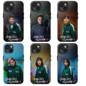 6 Styles Squid Game 3 Tough Phone Case, Squid Game movie trending character phone case, front man, player 456, player 333, player 388, player120, player222 Phone case, Phone Case for iPhone Samsung Galaxy P