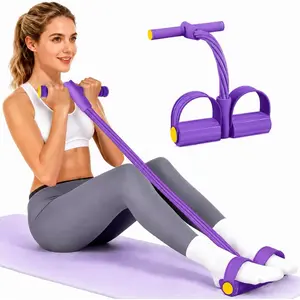 Pedal Resistance Bands with Handles, Durable 6-Tubes Multifunction Pedal Resistance Band, Natural Rubber Foot Pedal Resistance Bands, Fitness Resistance Bands for Abdomen, Waist, Arm, Leg