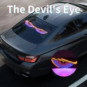 Dynamic Devil Eye LED Car Lights, USB Powered Car Decoration, Customizable Front/back Windshield Patterns, Personalized Lighting for Cars and Trucks