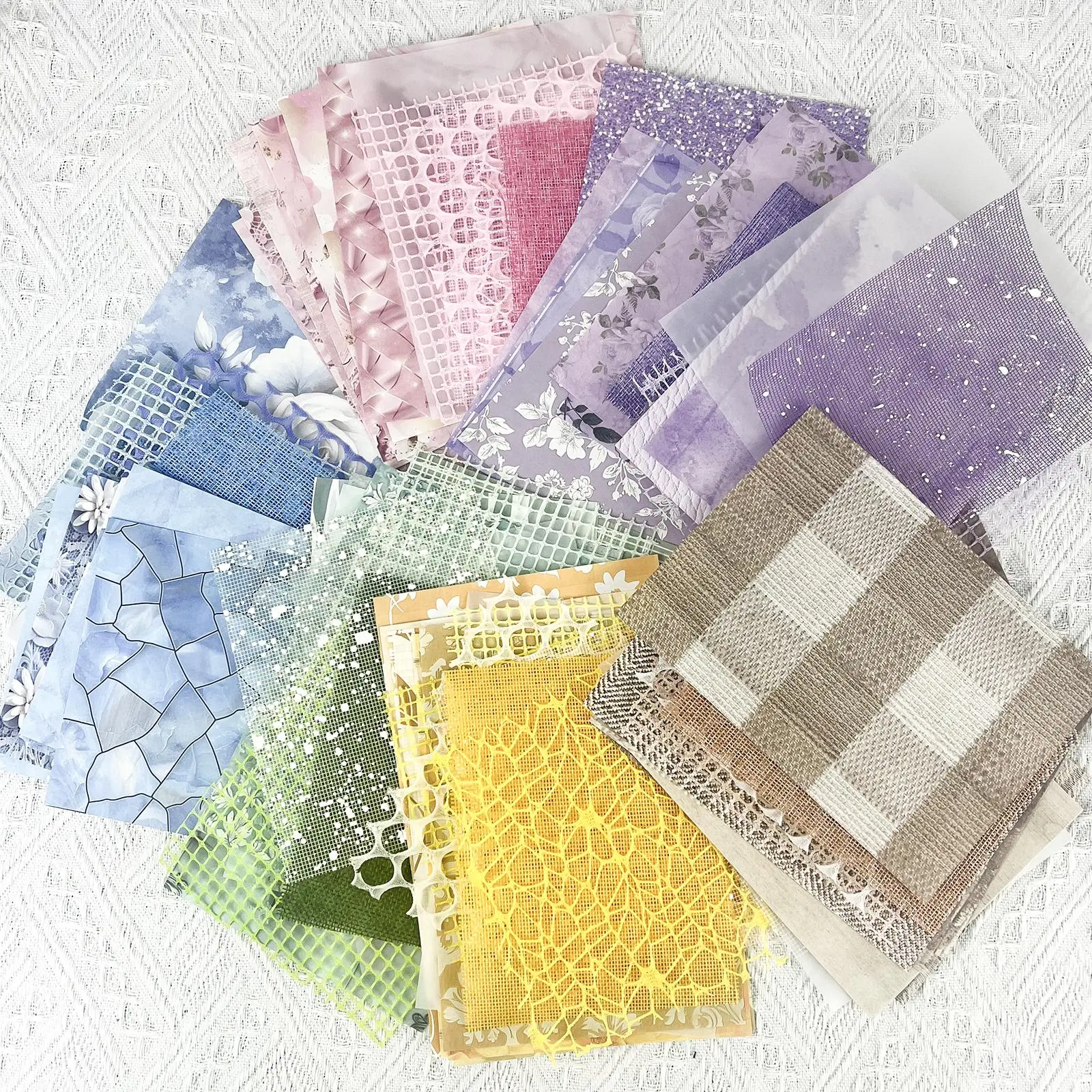 Gauze Material Paper, 15/90pcs DIY Scrapbooking Decor Craft Paper, Scrapbook Materials, Aesthetics Collage Junk Journal Stationery Supplies, Scrapbook Page, Craft Kits