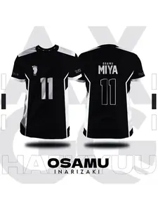 Men's Summer T-shirt Plus Size Top 3D Printed Haikyuu Inarizaki Cartoon Anime Cosplay Pattern Breathable Short Sleeved Shirt