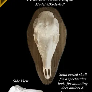 european half skull deer antler mount