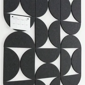 12-Piece Half-Circle Decorative Felt Wall Panel Set, Self-Stick Home Decoration, Modern Minimalist Wall Stickers for DIY Pin Board Office School