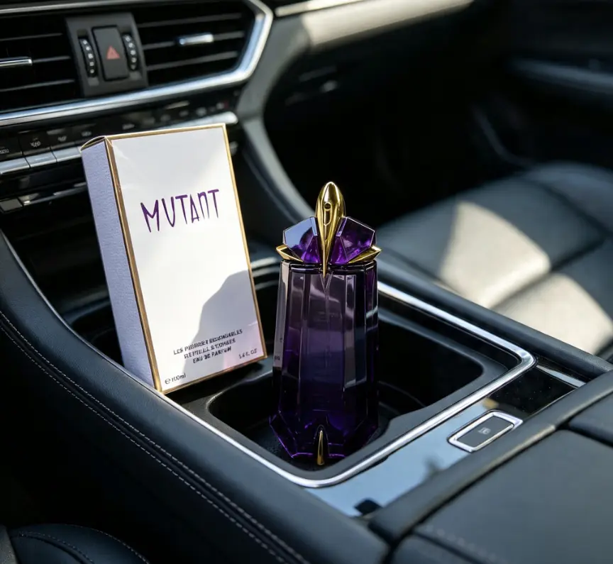 MUTANT Unisex Eau de Parfum 100ml Gradient Purple Crystal Cut Bottle Oriental Woody Vanilla Perfume, Long Lasting Masculine Feminine Scent With Minimal White Gold Rim Gift Box For Daily Party Travel