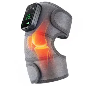 Rechargeable Knee Heating Massager, button controlled heat & vibration, 45-65℃ constant temperature, adjustable strap, warm relief for knees at home & office