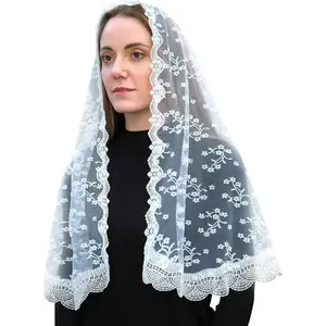 Mantveil Catholic Church Mantilla Veil: Long Vintage Christian Latin Mass Head Covering Spanish Lace Chapel Veils for Women