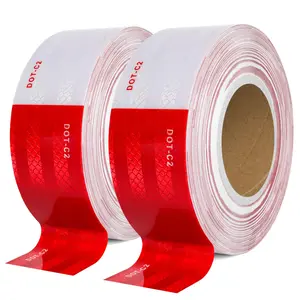 Reflective Safety Tape 2 Inch x 200 Feet Red/White Conspicuity Tape for Vehicles, Trailers, Boats, Signs (200 FT)
