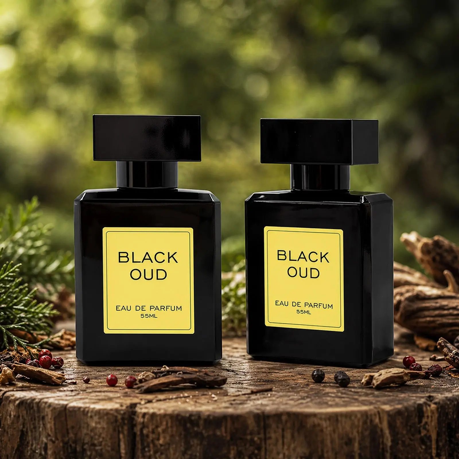 Premium Unisex Eau De Parfum Set (4 Types) - Adults' Floral Gourmand, Wood, Spicy, Organic Scents with Black Oud, Urban Man, 1 Night Paris, Pheromone Cologne, Custom Labels, Long-Lasting Signature Fragrance, Day Gift Set