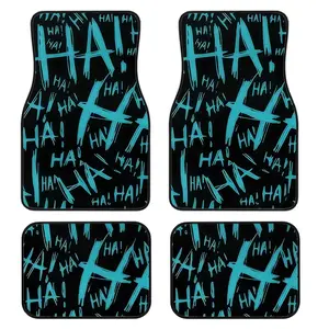 4-Piece Fashion Print Car Floor Mats Set, Universal Fit for All Vehicle Types, Easy Clean, Comfortable and Protective Interior Accessories, Car Accessory