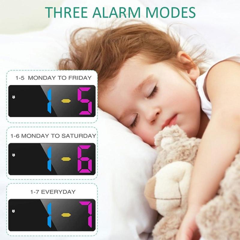 Led Mirror Alarm Clock, 1 Count Modern Exquisite Sound Control Battery Powered Digital Clock, Desktop Electronic Clock for Bedroom Office Home Decor(without Battery)