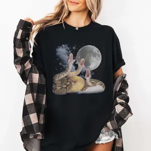 Comfort Colors Ball Python Shirt, Vintage Moon Snake Graphic Tee, Reptile Lover Pet T-Shirt, Gift for Animal Lovers