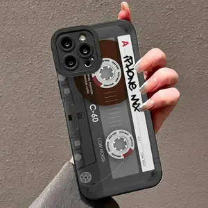 Retro Vintage Tape Card Print Phone Case, Fall Decorative Phone Protector, Shockproof Phone Cases Cover Compatible with iPhone 13