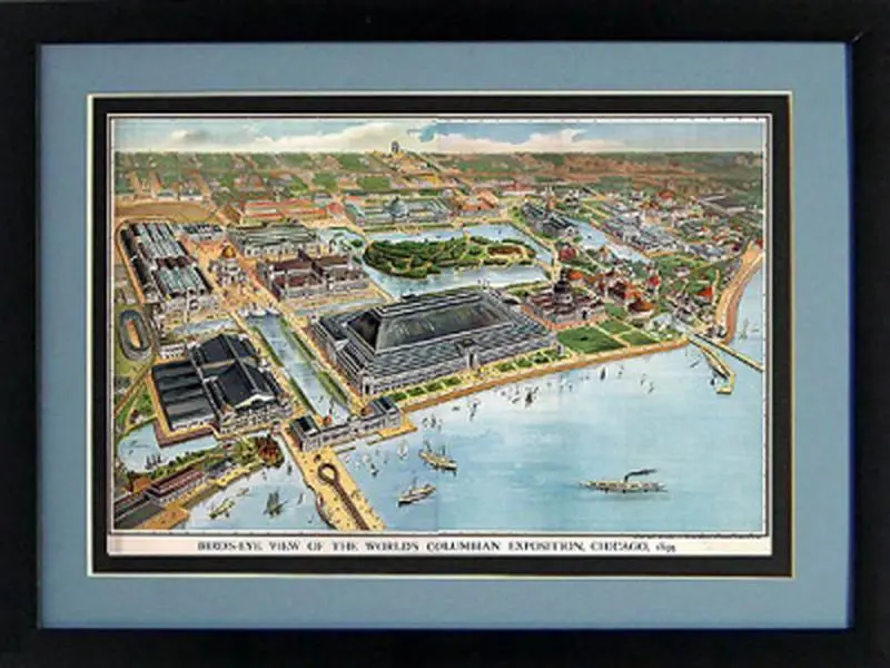 Framed Chicago Map Framed Chicago Map