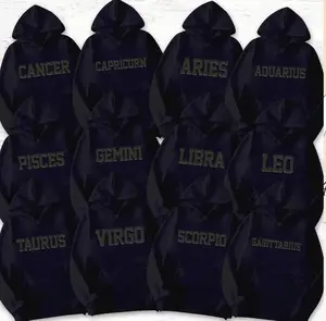 Zodiac Astrology Black On Blck Hoodie For Men& Women, Cute Gift for Men, Gift for Menswear, Birthday Gift, Zodiac Lover