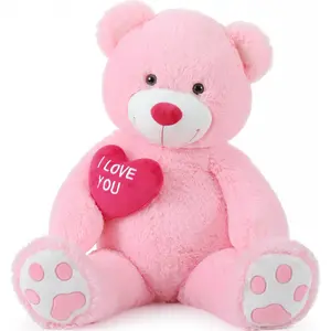 Big Teddy Bear with I Love You Red Heart, 36" Cuddly Large Teddy Bear Gift for,Boyfriend,Girlfriend.Wife