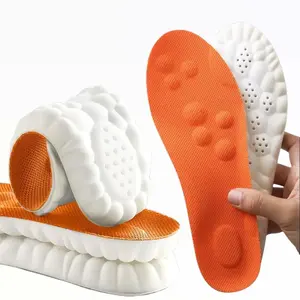 High-Elastic 4D Cloud Insoles for Boots Standing All Day PU Memory Foam Orthotic Arch Support Shock Absorption Cushioning Foot Pain Relief Ultra Soft Comfort