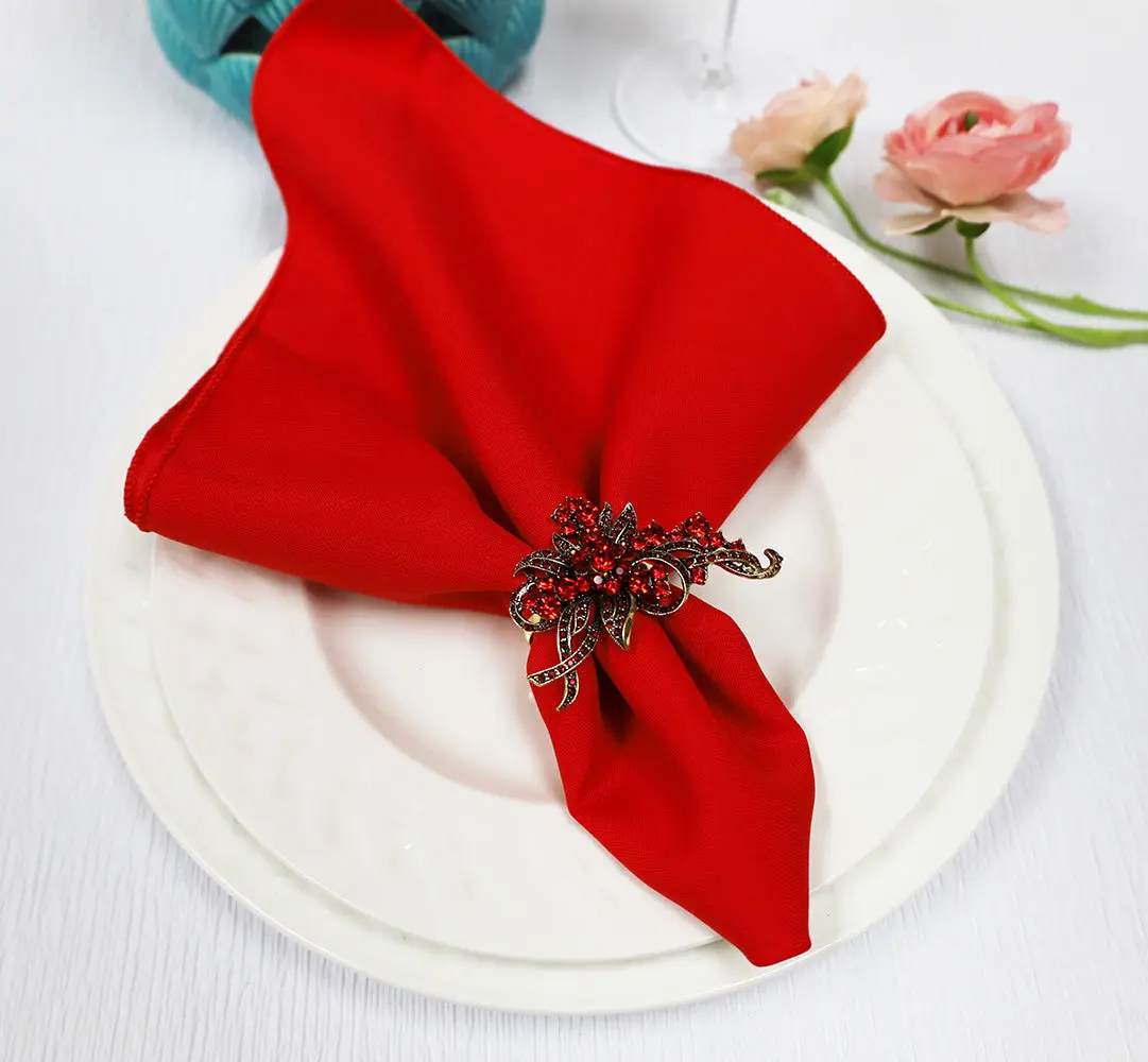 17"x17" Polyester Napkins - Red (10pcs/pk)