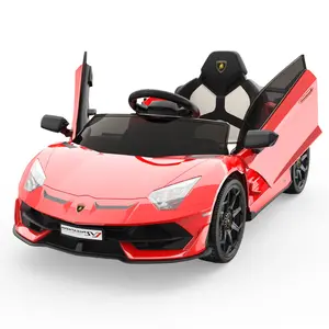GARVEE 12V Licensed Lamborghini Electric Ride-On Vehicle with Remote Control, 2 Speeds, Sound System, LED Headlights, and Hydraulic Doors for Young Enthusiasts