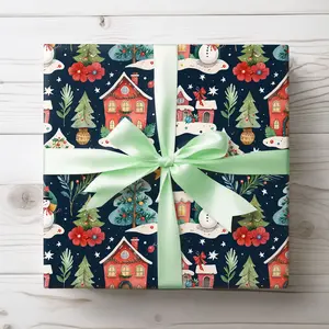 Home for the Ho-Ho-Holidays – Christmas Village Wrapping Paper