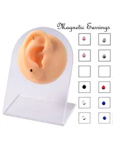 2026 New Style 12-piece Non-piercing Diamond-embedded Magnetic Nose Studs, Lip Studs, Mini Earrings and Small-sized Ear Bone Studs