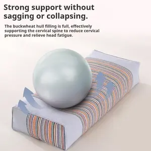 Buckwheat Pillow for Adults, Single Use, Neck Support, Sleep Aid, Buckwheat Hull, Hard Pillow Core with Pillowcase for Men Ergonomic Adjustable Memory Foam boyfriend gifts valentine