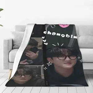 Changbin-Themed Flannel Blanket - Soft, All-Season Polyester with Digital Print, Ideal for Sofa, Bed, Office, Hiking - Machine Washable, Hiking Essentials|Modern Print Design|Machine Washable Blanket