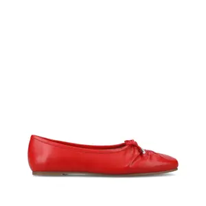CALLEE VEGAN LEATHER BALLET FLATS IN WIDE - Red