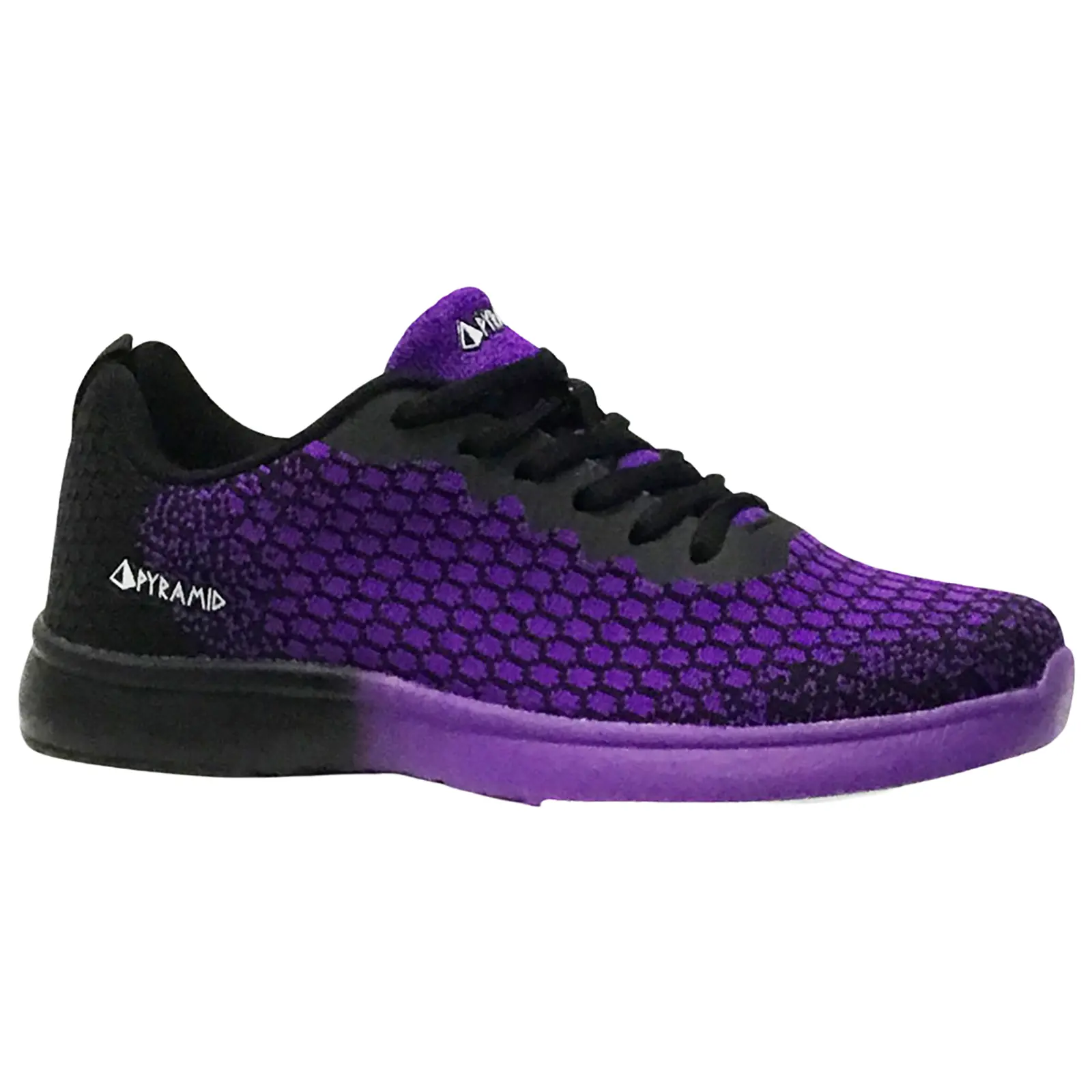 PYRAMID Women's Path Lite Seamless Mesh Wide Width Bowling Sports Shoes (Black/Purple), Wide Fit, Mesh Fabric, Comfortable, Bowling Game
