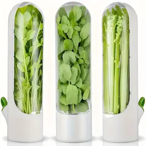 3-piece herb freshness vegetable fresh coriander container suitable for refrigerator, keeps green and fresh for 2-3 weeks - household kitchen refrigerator accessories, refrigerator storage box and storage, Refrigerator Organizer