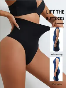 Women's Soft Fabric Compression Bottoms, High Waist Tummy Control Panties, Control Abdomen & Raise Buttocks, Casual Underwear for All Seasons, High Waisted Seamless