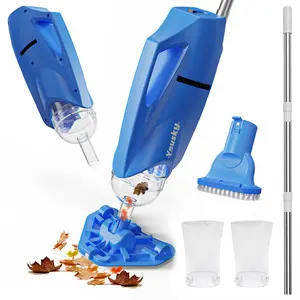 【3-Day Delivery】Cordless Pool Vacuum for Above Ground & Inground Pools, 18.5GPM Suction with 2 Brush Heads for Leaves, Debris, 20-69" Telescopic Pole Back-Friendly Cleaning, Hot Tub Spa Handheld Cleaner