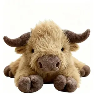 Highland Cow Plush Toy - Weightless Stuffed Animal, Comfortable Teddy Bear for Kids and Adults, Ideal Gift for Grandchildren