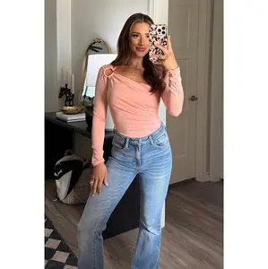 Elevated Basic Asymmetrical Gold Ring Top: Light Pink