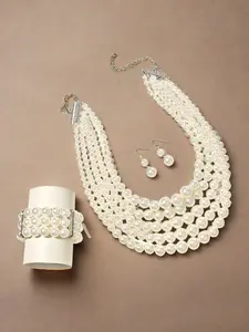 White Pearl Beaded Necklace