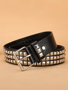 European and American Style Square Hole Rivet Belt, Metal Pyramid Waistband, Punk Metal Denim Belt, Unisex Street Style for All Seasons, Punk Fashion Belt