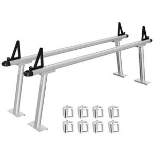 GARVEE Adjustable Ladder Truck Rack, 17-29" Non-Drilling Aluminum Bed Rack with C-Clamps, Heavy Duty 800lbs Capacity Pickup Truck Rack for Carrying Kayak, Surfboard, Lumber, Ladder and More