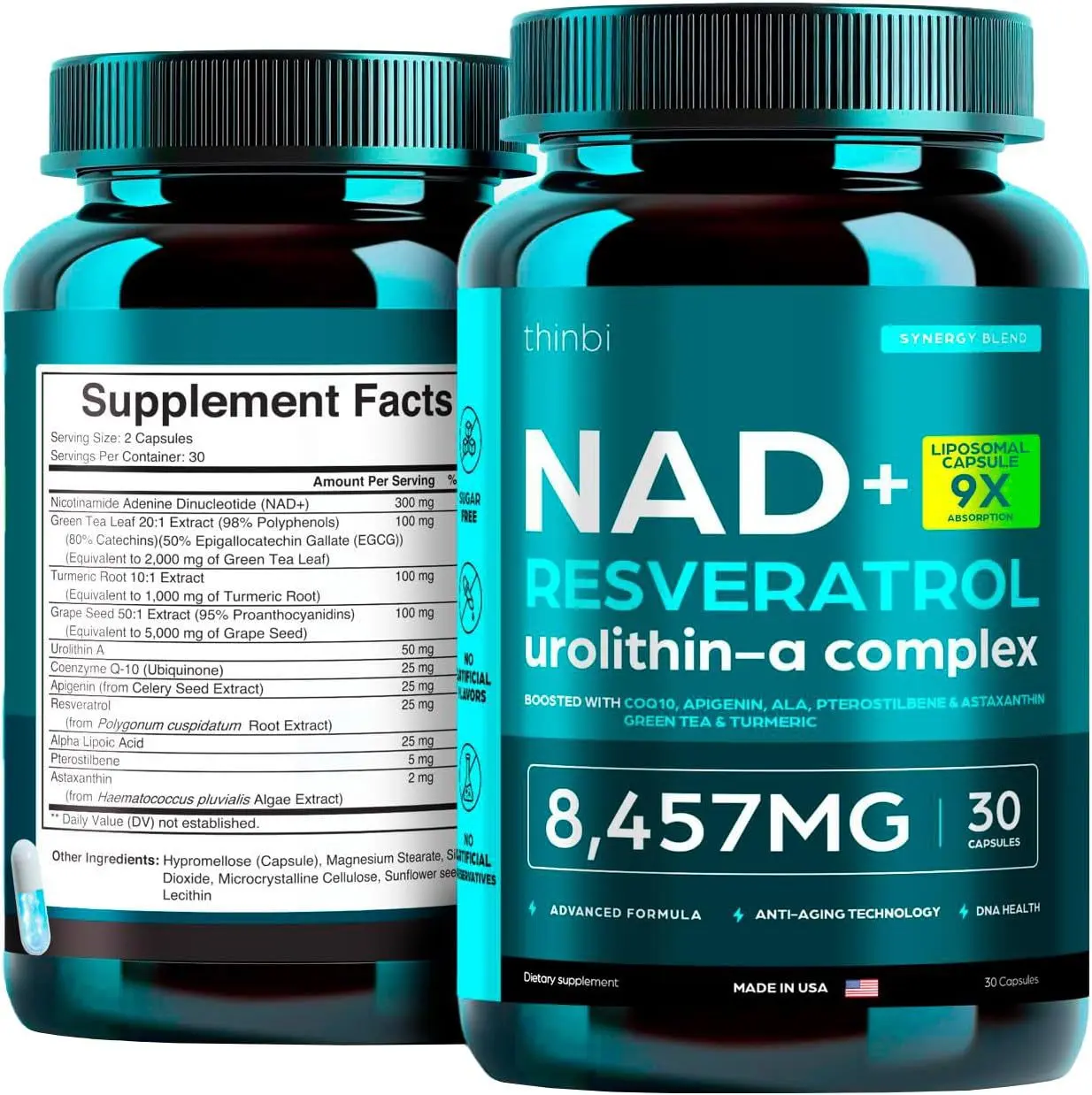Astaxanthin 30 Ct with NAD+ Resveratrol & Urolithin-A Cellular Vitality