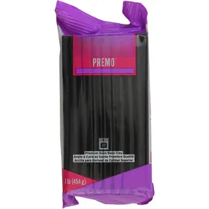 Premo: Black - 1lb Bar, Polymer Oven-Bake Clay, , Sculpt-Model, -Figurines- Decor Projects, Adult Art-Crafts Supplies