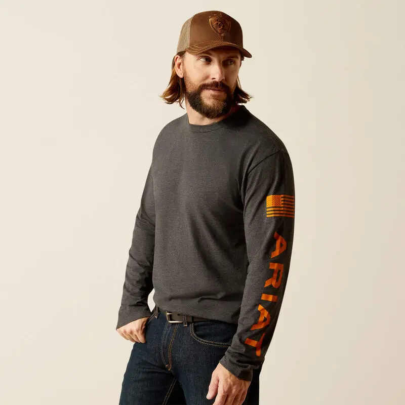 Ariat Mens Elevated V2 Long Sleeve T-Shirt - Charcoal Heather