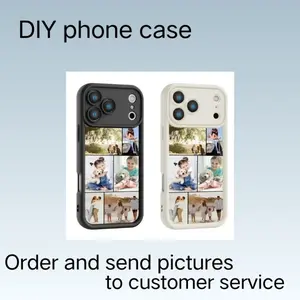 Personalized iPhone photo phone case, custom collage design with 6 images, drop-resistant protective cover, exclusive gift for birthdays/anniversaries/Christmas